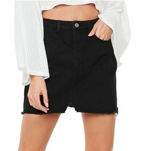 Missguided Raw Hem Denim Skirt